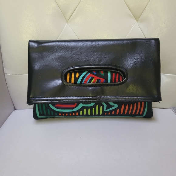 Vintage Kuna Mola Embroidered Clutch Handbag - Picture 2 of 8